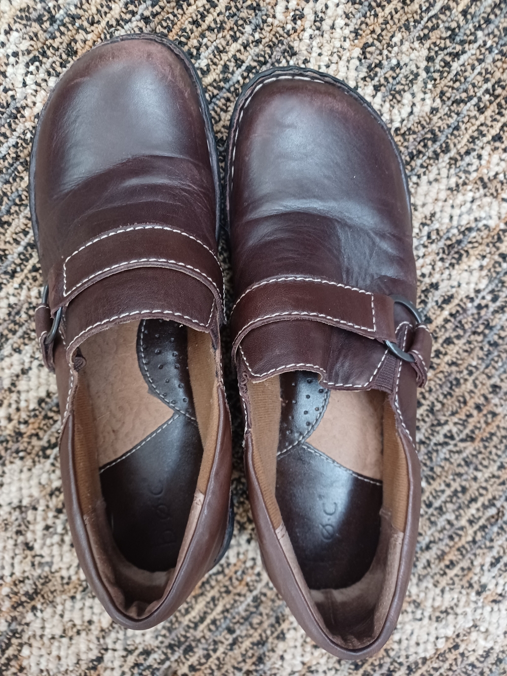 WOMEN'S B.O.C Casual Slip-On Leather Shoes in Dark Brown